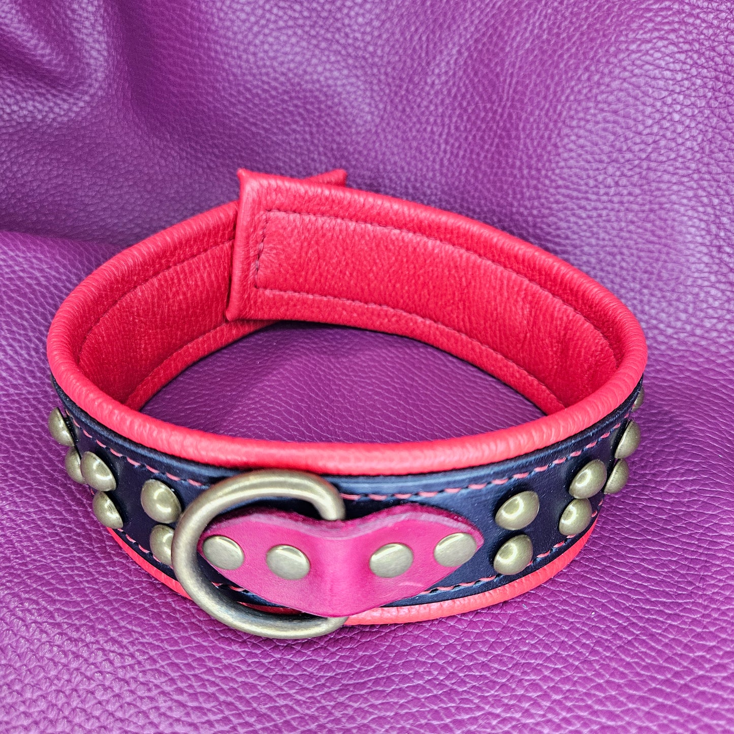 Antique Studded Red Collar