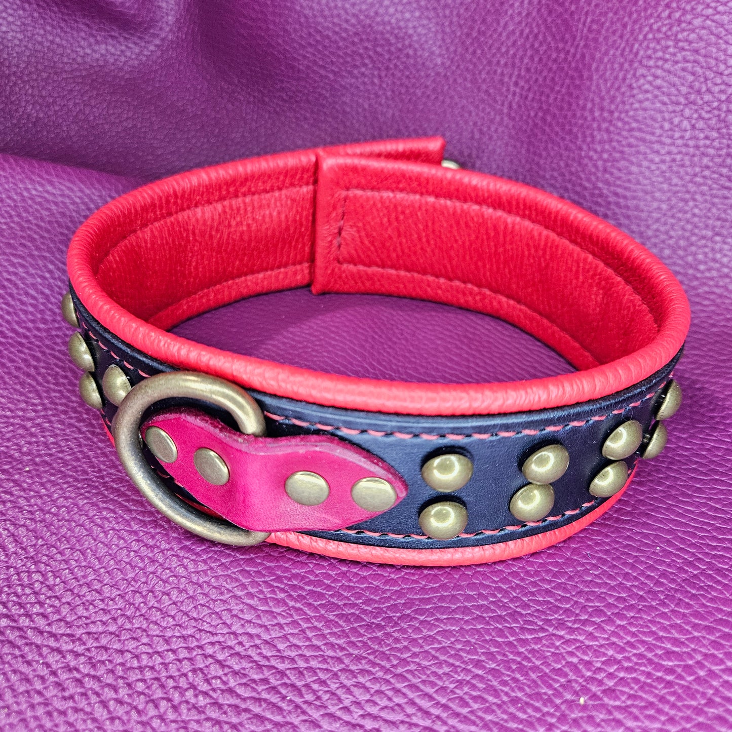 Antique Studded Red Collar